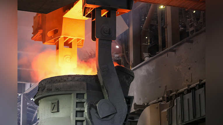 Close-up of the blast furnace at BlueScope Steel
