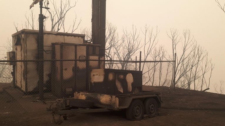 The bush fire impacted site