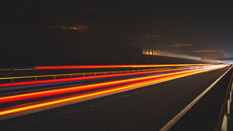 Freeway at night with lighting edits