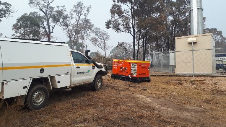 The bushfire repaired site by the Ventia team