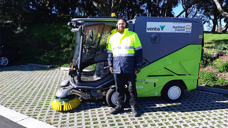 Another member of the Ventia team helping to keep Auckland
